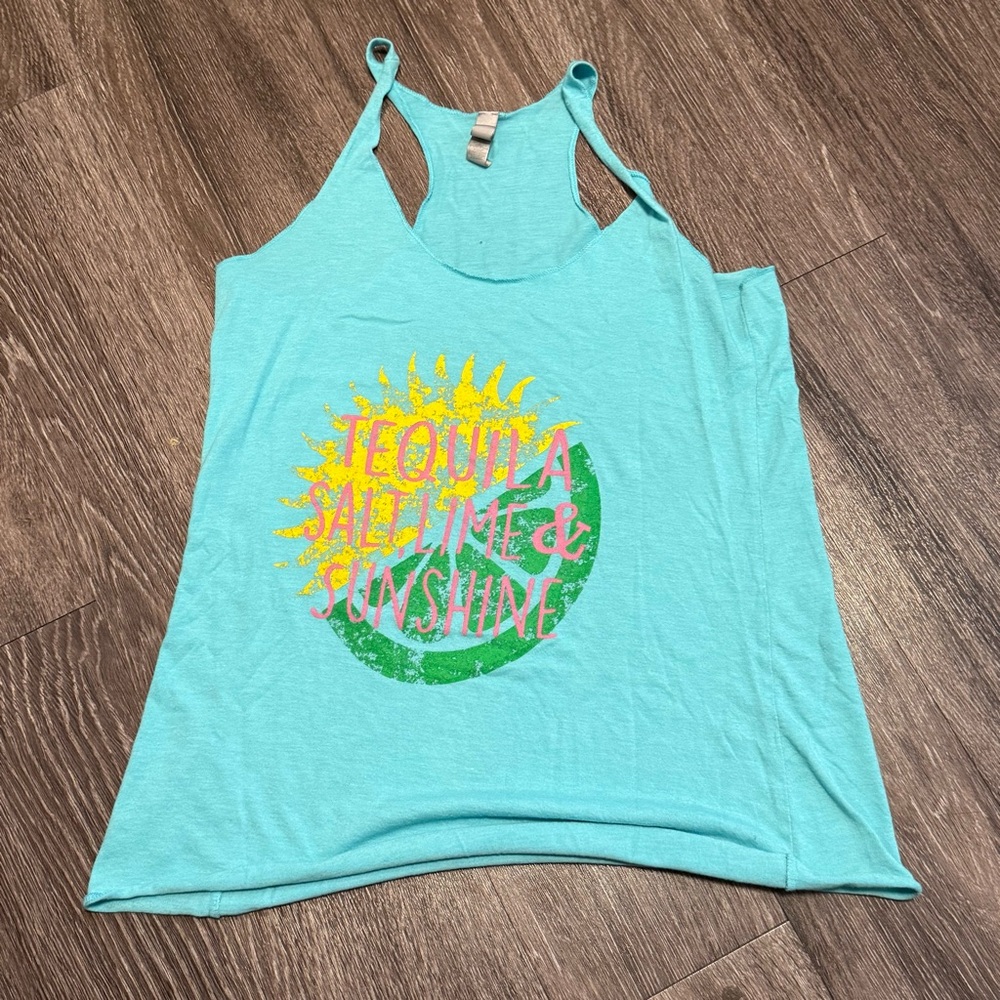 (BOGO) Teal “Tequila, Salt, Lime & Sunshine”  Tank Top